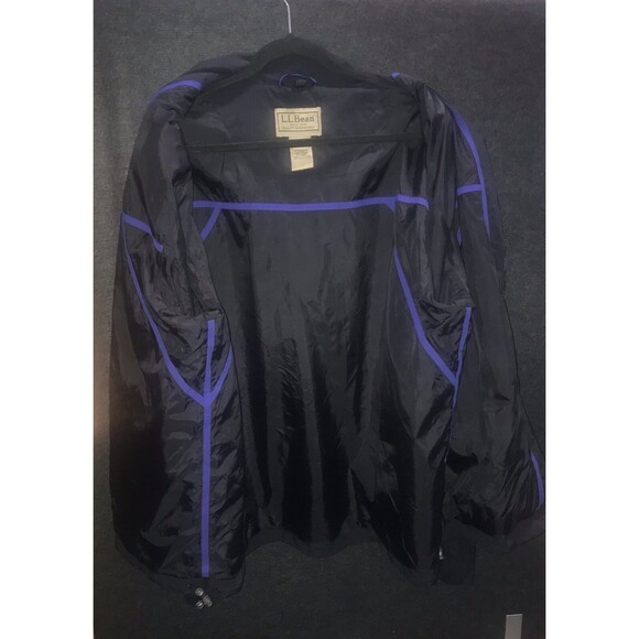 LL BEAN Softshell Raincoat Parka Jacket Men's XL Regular Black Blue‎ 100% Nylon - Picture 3 of 9